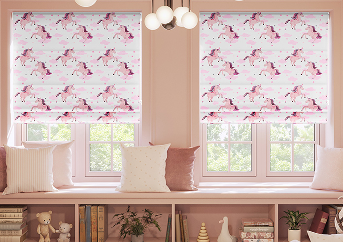 Unicorn Magic, Pink - Motorised Roman Blind - Image 3